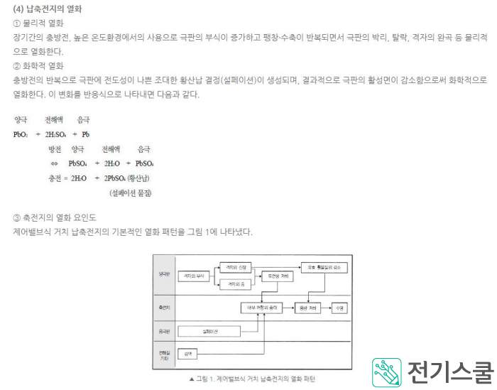 축전지 화학반응식 - 김대호기술사의 전기스쿨